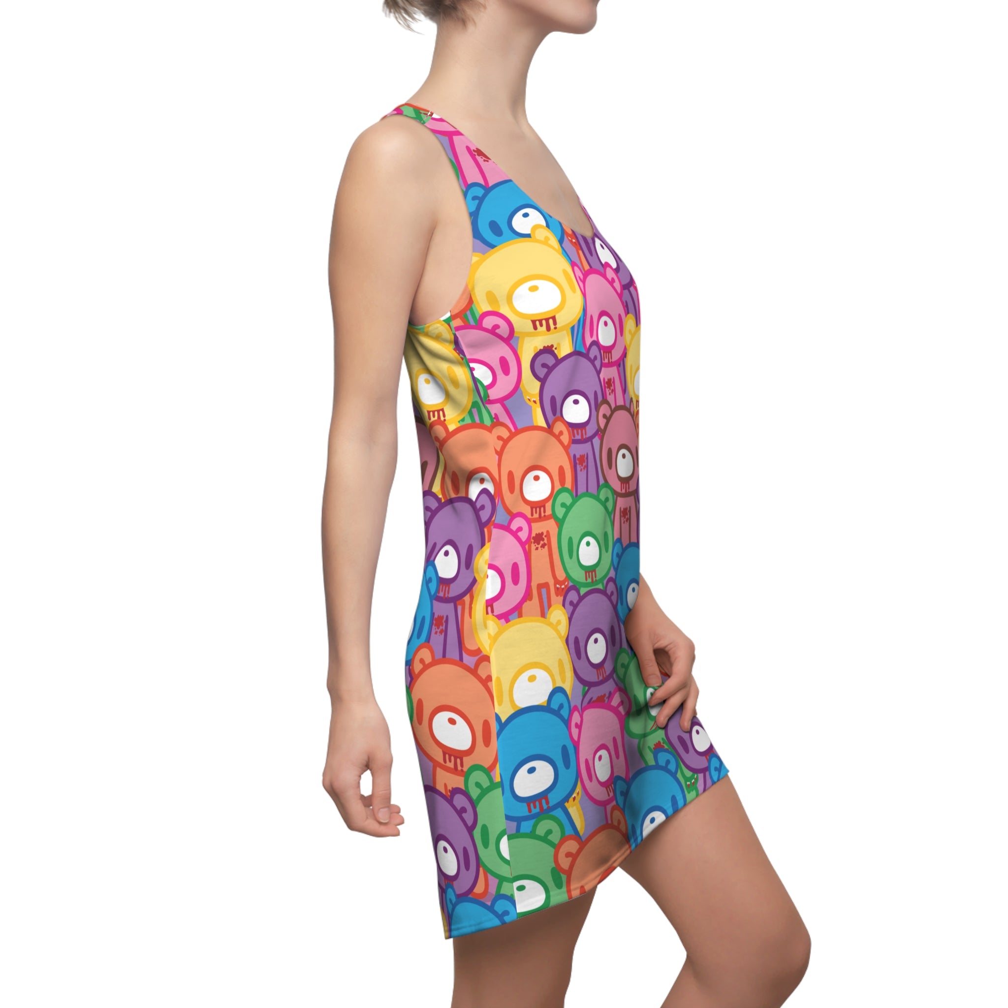 Gloomy Bear "Rainbow Dreams" Women's Cut & Sew Racerback Dress